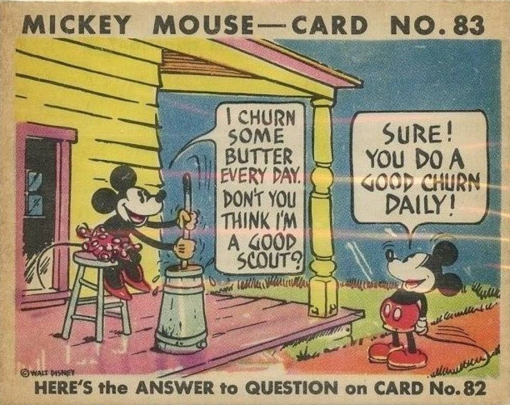 1935 Mickey Mouse I Churn Some Butter Every Day. #83 Non-Sports Card