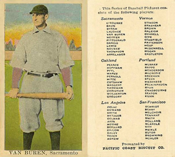 1911 Pacific Coast Biscuit Van Buren # Baseball Card