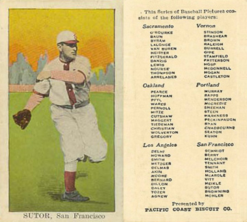 1911 Pacific Coast Biscuit Sutor # Baseball Card