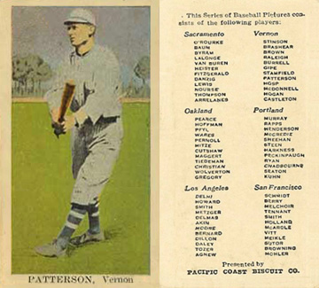 1911 Pacific Coast Biscuit Patterson, Vernon # Baseball Card
