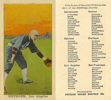 1911 Pacific Coast Biscuit Metzger # Baseball Card