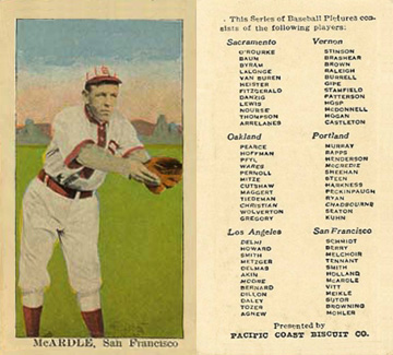 1911 Pacific Coast Biscuit McArdie # Baseball Card