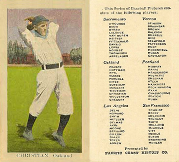 1911 Pacific Coast Biscuit Christian # Baseball Card