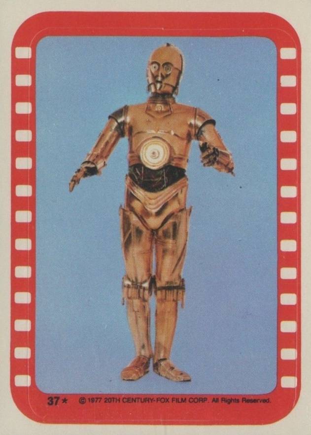 1977 Star Wars Stickers The marvelous droid See-Threepio! #37 Non-Sports Card
