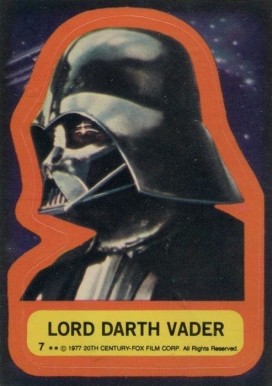 1977 Star Wars Stickers Lord Darth Vader #7 Non-Sports Card