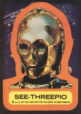 1977 Star Wars Stickers See-Threepio #5 Non-Sports Card