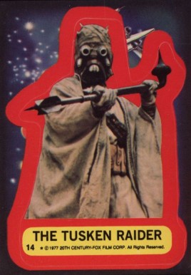 1977 Star Wars Stickers The Tusken Raider #14 Non-Sports Card