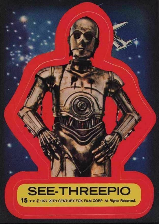 1977 Star Wars Stickers See-Threepio #15 Non-Sports Card