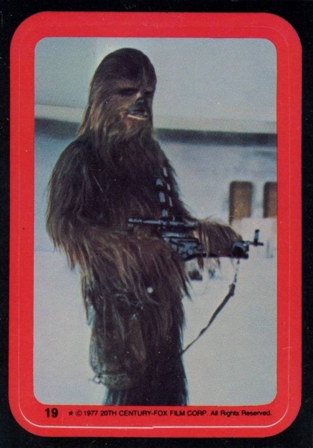 1977 Star Wars Stickers The Wookie Chewbacca #19 Non-Sports Card