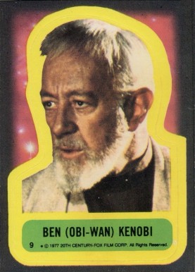1977 Star Wars Stickers Obi-Wan Kenobi #9 Non-Sports Card