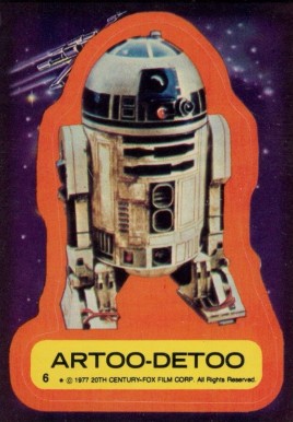 1977 Star Wars Stickers Artoo-Detoo #6 Non-Sports Card