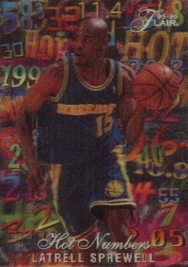 1995 Flair Hot Numbers Latrell Sprewell #14 Basketball Card