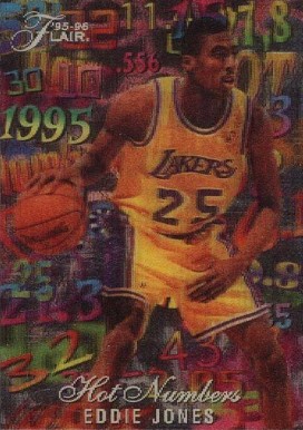 1995 Flair Hot Numbers Eddie Jones #3 Basketball Card