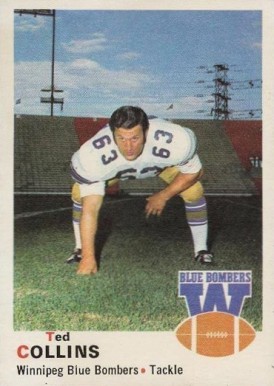1970 O-Pee-Chee CFL Ted Collins #72 Football Card