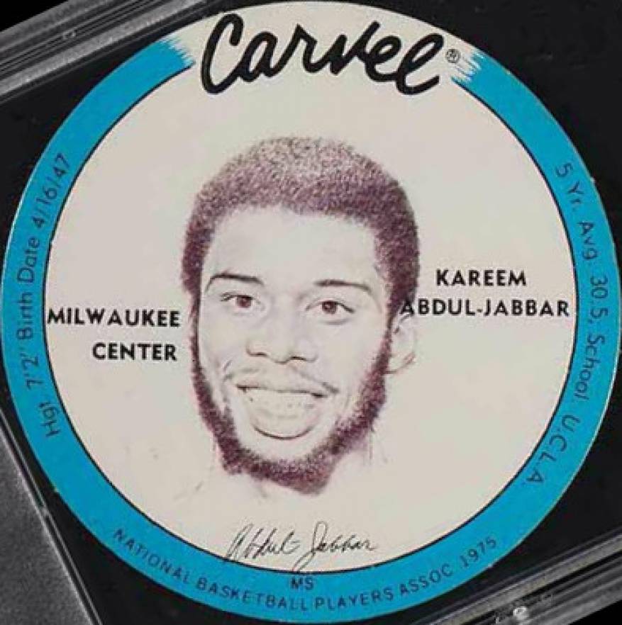 1975 Carvel Discs Kareem Abdul-Jabbar #KA Basketball Card
