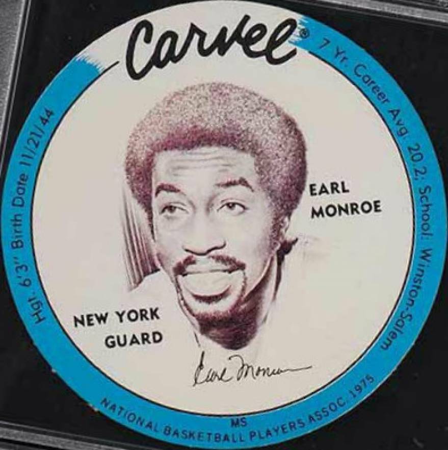1975 Carvel Discs Earl Monroe #EM Basketball Card