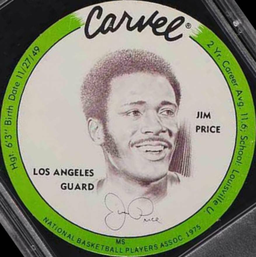1975 Carvel Discs Jim Price #JP Basketball Card