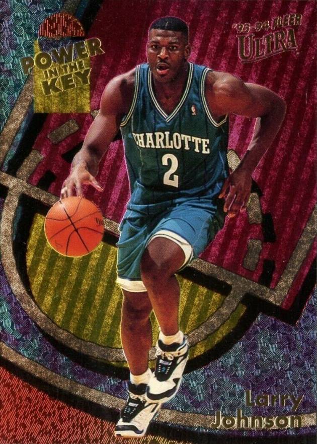 1993 Ultra Power in the Key Larry Johnson #1 Basketball Card