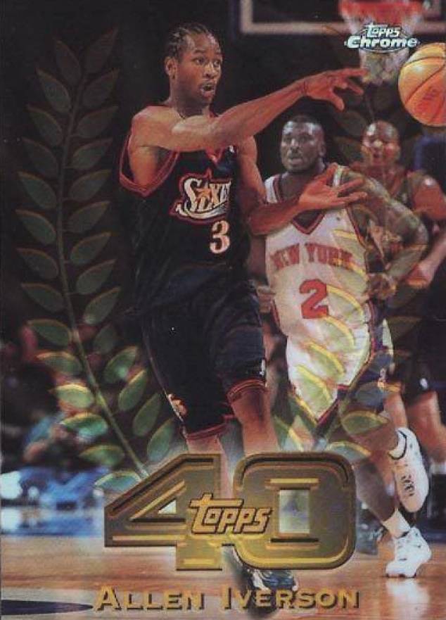 1997 Topps Chrome Topps 40  Allen Iverson #T22 Basketball Card