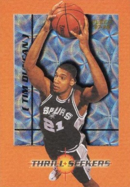 1997 Fleer Thrill Seekers Tim Duncan #3 Basketball Card