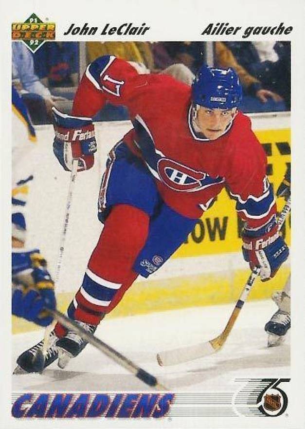 1991 Upper Deck French John LeClair #345 Hockey Card