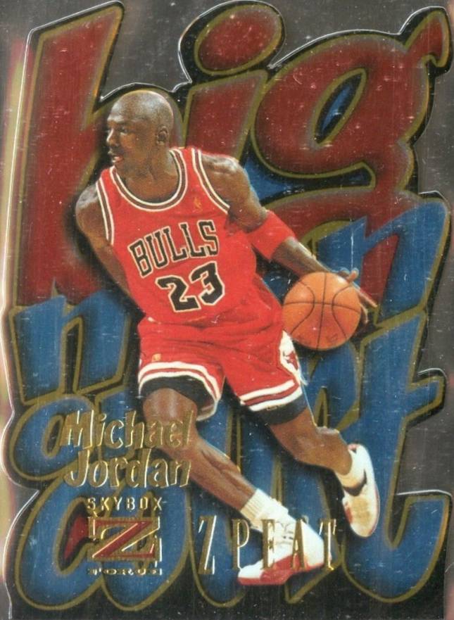 1996 Skybox Z-Force Big Man on Court Michael Jordan #4 Basketball Card