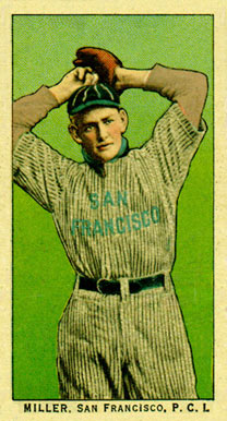 1910 Obak Miller, San Francisco P.C.L. # Baseball Card