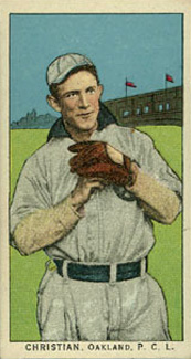 1911 Obak Red Back Christian, Oakland. P.C.L. # Baseball Card