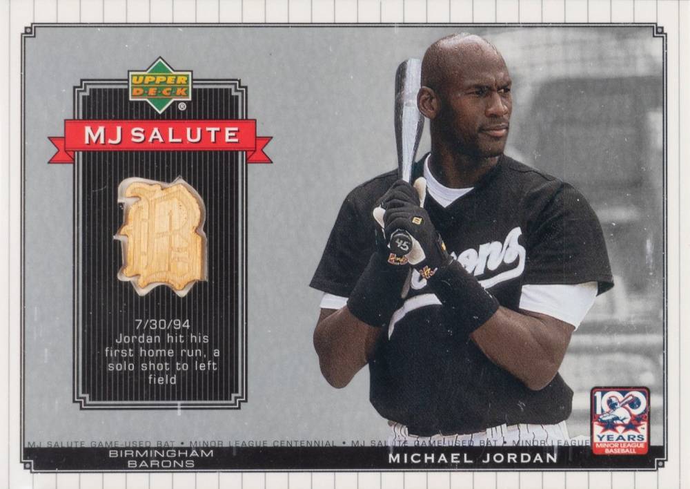 2001 Upper Deck Minor League Centennial Michael Jordan Salute Bat/Uniform Michael Jordan #MJ-B6 Baseball Card