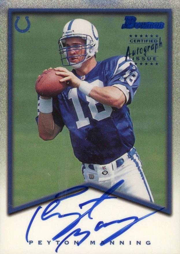 1998 Bowman Certified Autograph Peyton Manning #A1 Football Card