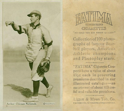 1914 Fatima Player Cards Jimmy Archer # Baseball Card