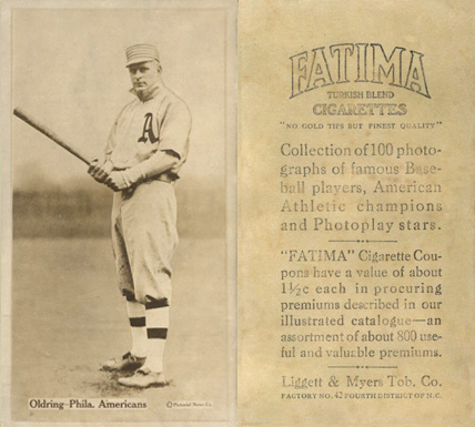 1914 Fatima Player Cards Rube Oldring # Baseball Card