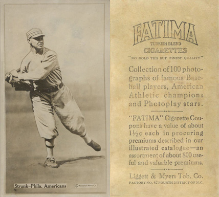 1914 Fatima Player Cards Amos Strunk # Baseball Card