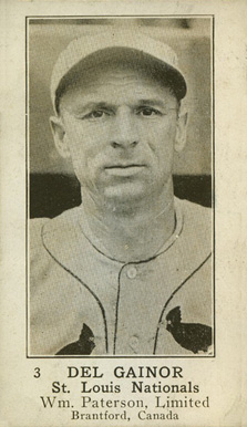 1923 William Paterson Del Gainor #3 Baseball Card