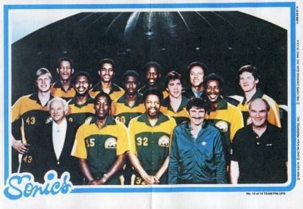 1980 Topps Pin-Ups  Seattle Supersonics #15 Basketball Card