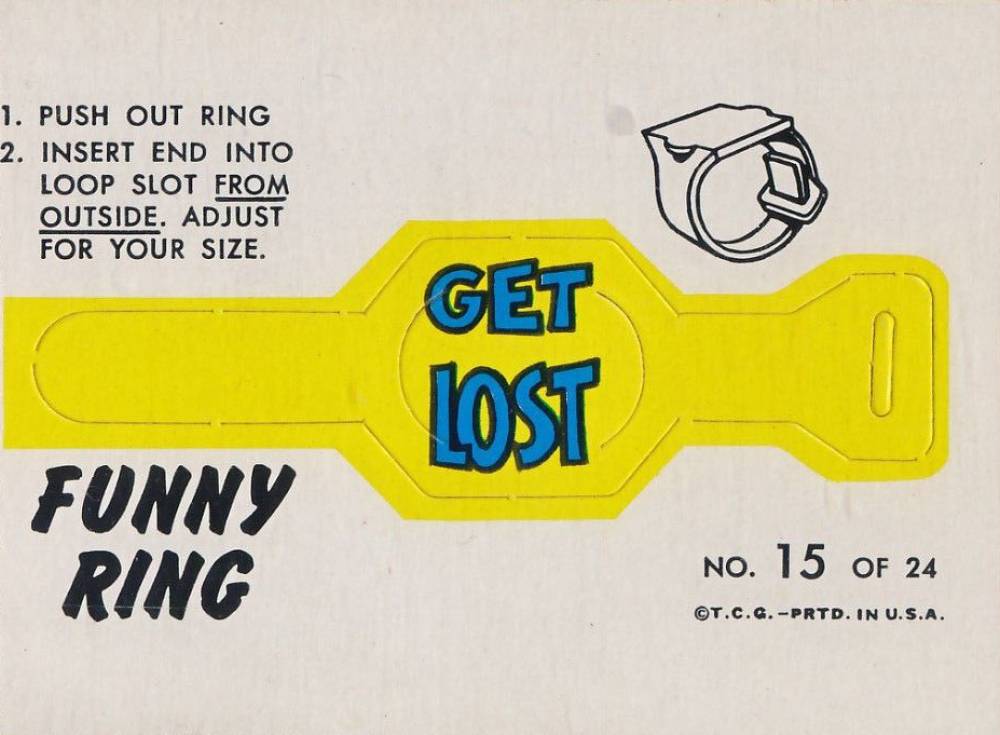1966 Topps Funny Ring Get Lost #15 Non-Sports Card