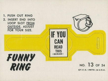 1966 Topps Funny Ring Scrami #13 Non-Sports Card