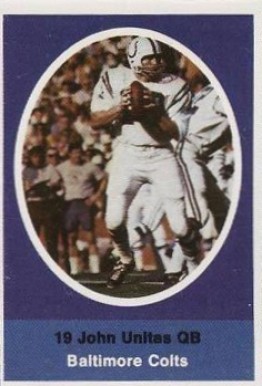 1972 Sunoco Stamps  Johnny Unitas # Football Card