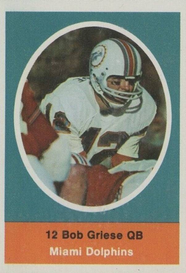 1972 Sunoco Stamps  Bob Griese # Football Card