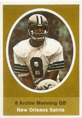 1972 Sunoco Stamps  Archie Manning # Football Card