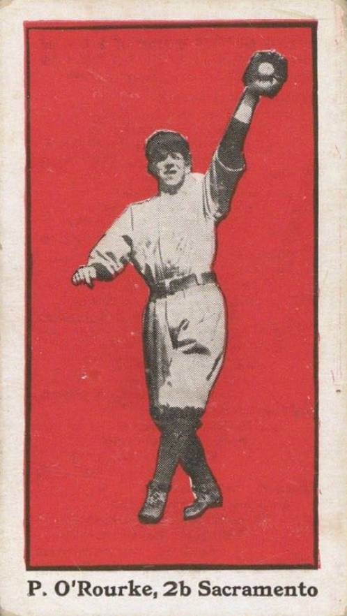 1911 Bishop & Co. P.C.L. O'Rourke, 2b., Sacramento # Baseball Card