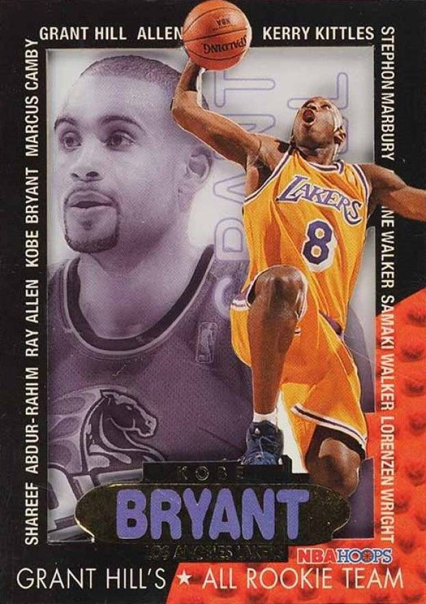 1996 Hoops Grant Hill's All-Rookie Team Kobe Bryant #3 Basketball Card