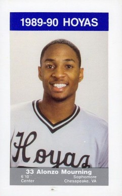 1989 Georgetown Hoyas Alonzo Mourning #11 Basketball Card
