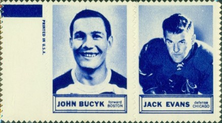 1961 Topps Stamp Panels Bucyk/Evans # Hockey Card