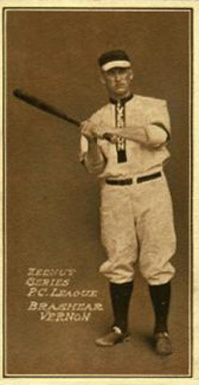 1911 Zeenut Pacific Coast League Brashear, Vernon # Baseball Card