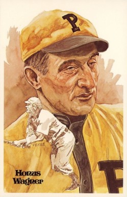 1980 Perez-Steele HOF Postcard Honus Wagner #5 Baseball Card
