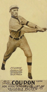 1913 Zeenut  Schmidt, San Fran # Baseball Card