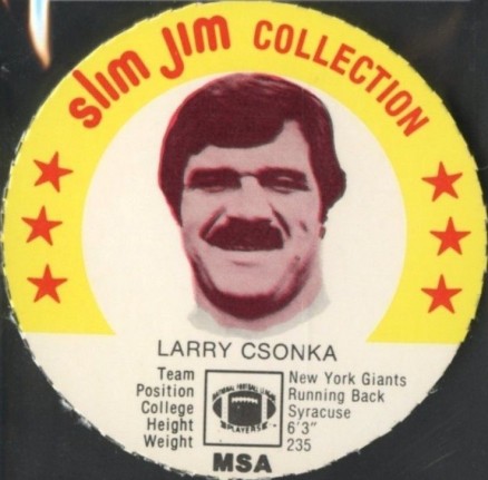 1978 Slim Jim Discs Larry Csonka #16 Football Card