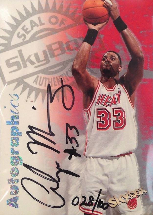 1997 Skybox Premium Autographics Century Marks Alonzo Mourning # Basketball Card