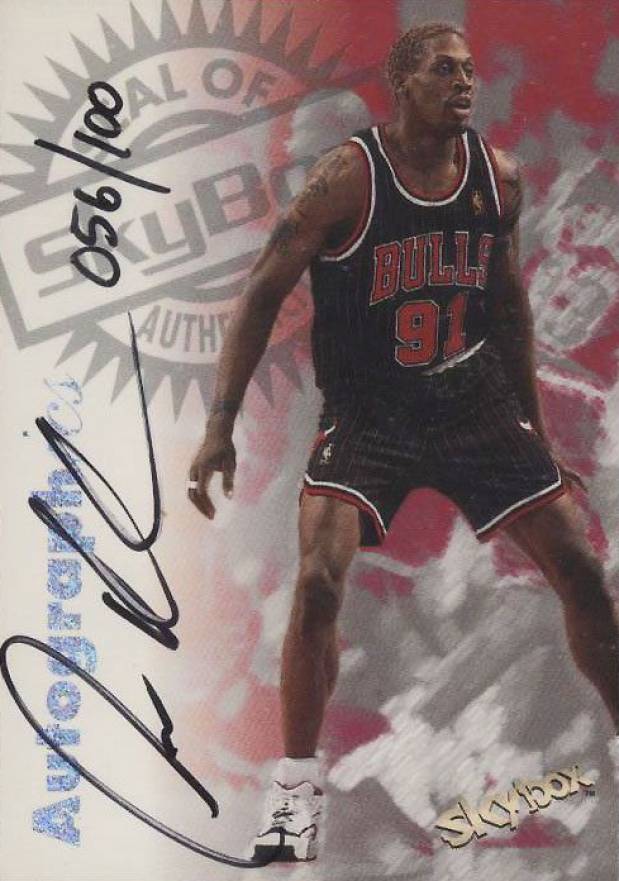 1997 Skybox Premium Autographics Century Marks Dennis Rodman # Basketball Card